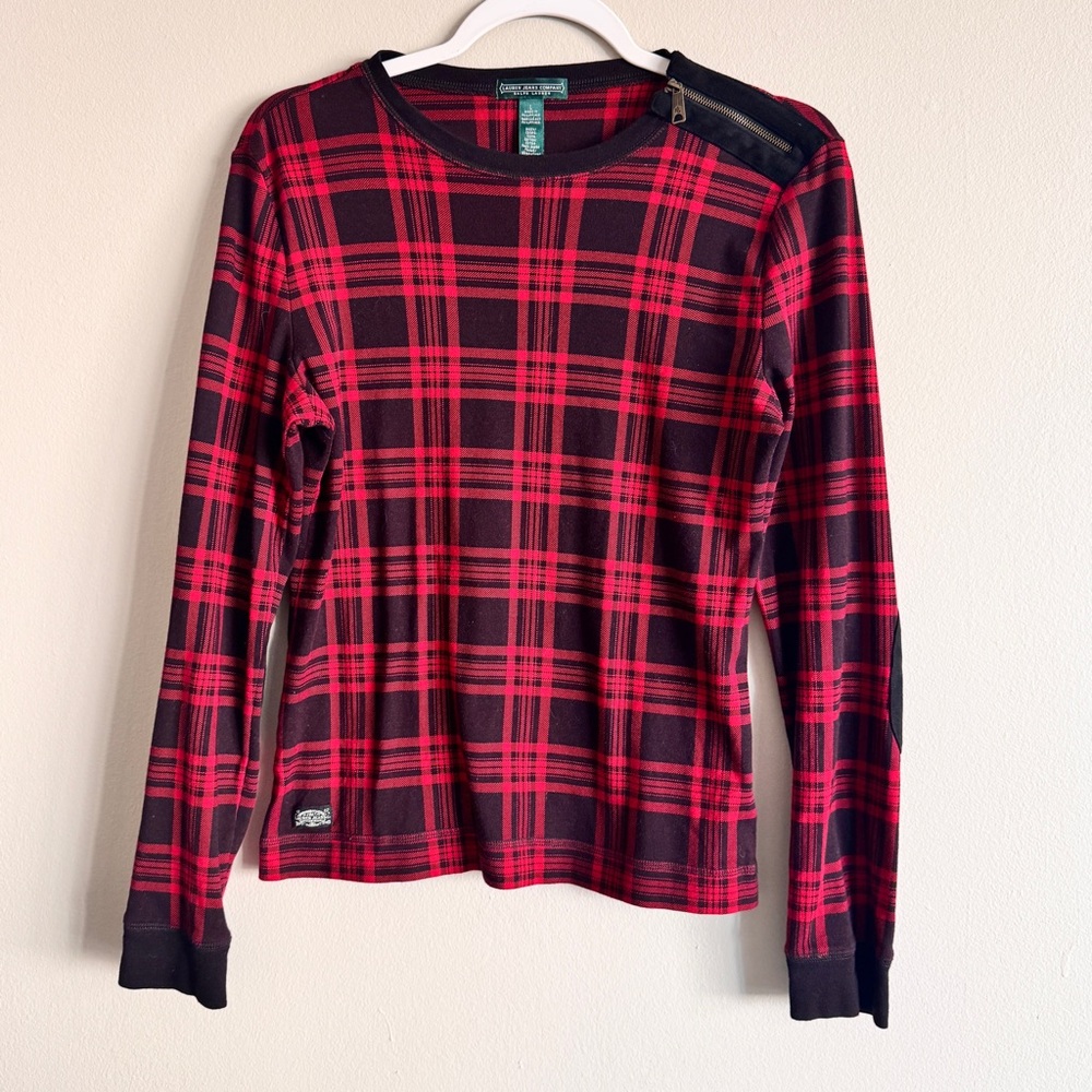 Ralph Lauren Red and Black Plaid Top